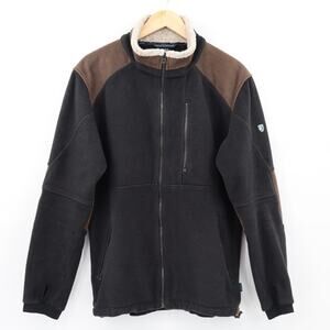 Kuhl Men's Alpenwurx Fleece Long Sleeve Full Zip Black Jacket Size L